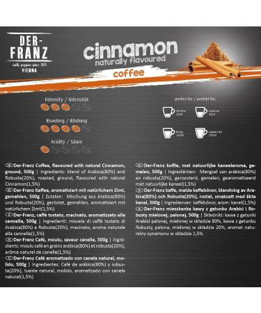 Buy DER-FRANZ Cinnamon Flavored Ground Coffee - 2 x 500g Pack - Premium International Shipping - Buy Online on SooperMarket.com