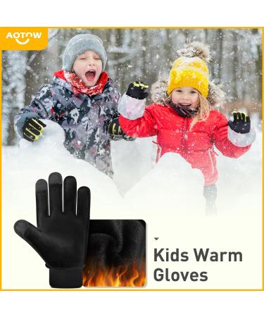 Children's Winter Cycling Gloves | Touchscreen Slipproof Windproof & Warm for Hiking & Riding | XL Yellow - Buy Online on SooperMarket.com