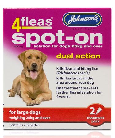Johnsons 4Fleas Dual Action Flea and Lice Spot On For Large Dogs (Dogs over 25kg)