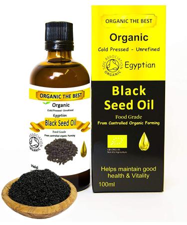 Organic Egyptian Black Cumin Seed Oil Cold Pressed Unrefined Certified Nigella 100 ml (1 Unit)