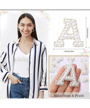 26 Piece Rhinestone Iron On Patch A-Z Alphabet Applique in Colorful White - DIY Craft Supplies - Buy Online on SooperMarket.com