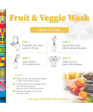Truly Free Natural Fruit & Veggie Wash Kit - DIY Produce Cleaner Spray (16oz Bottle + 2 Pouches) - Eco-Friendly Vegetable & Fruit Cleaner - Buy Online on SooperMarket.com