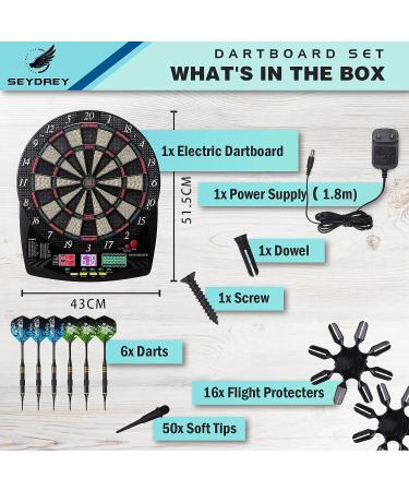 Electronic Soft Tip Dart Board Set | LCD Display | 6 Darts & 50 Soft Tips Included - Buy Online on SooperMarket.com