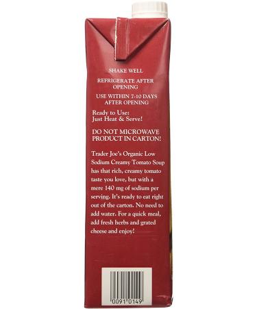 Trader Joe's Organic Low Sodium Gluten Free Creamy Tomato Soup - 2 Boxes - Buy Online on SooperMarket.com