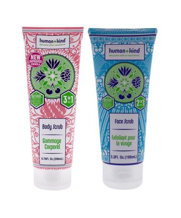 Human+Kind Body and Face Scrub Kit Unisex 2 Pc