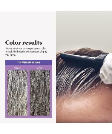 Just For Men Touch of Gray Men's Hair Color Kit - Medium Brown T-35 (Pack of 3) | Comb Applicator for Salt and Pepper Look - Buy Online on SooperMarket.com