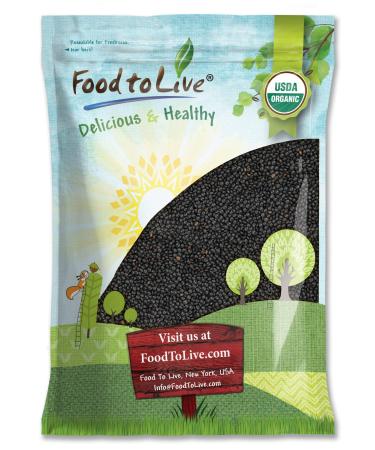 Organic Black Lentils, 10 Pounds  Non-GMO, Whole Dry Pulses, Raw, Sproutable, Kosher, Vegan, Bulk Legumes, Black Masoor Daal. Rich in Thiamin, Folate, Protein. Great for Stews, Curries, Tacos, Soups. 10 Pound (Pack of 1)