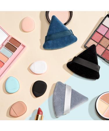 HEYMKGO 4 Triangle Powder Puff & 2 Mini Velvet Makeup Sponges - Reusable Wet Dry Foundation Applicator for Face & Eyes - Black - Buy Online on SooperMarket.com