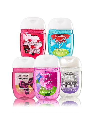 Bath and Body Works Anti-Bacterial Hand Gel 5-Pack PocketBac Sanitizers - Assorted Scents - 1 fl oz - Buy Online on SooperMarket.com