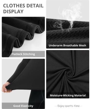 Runhit Men's Compression Long Sleeve Workout Shirts 3 Pack - Black/Red/Gray - Size Large - Buy Online on SooperMarket.com