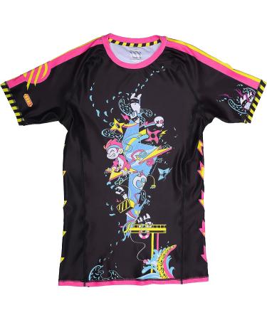 Sanabul Ronin Short Sleeve Compression Rash Guard - Combat Factory Black/Pink, Medium - Buy Online on SooperMarket.com