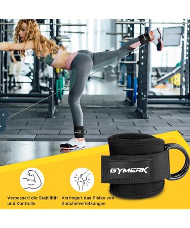 GYMERK Foot Loops Cable Pull - 2pcs Comfortable 7mm Padding Elastic Kickbacks for Men & Women - Black - Buy Online on SooperMarket.com