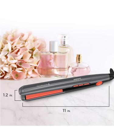 Remington S5500TA Anti-Static Flat Iron | 1 " Floating Ceramic Plates & Digital Controls | Hair Straightener - Grey/Coral | International Shipping Available - Buy Online on SooperMarket.com