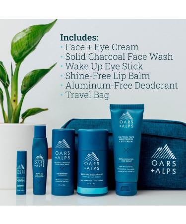 Oars + Alps Ultimate Oarsman Skin Care Kit for Men | Face Wash Eye Roller Deodorant Lip Balm & Moisturizer | TSA Friendly Travel Set - Buy Online on SooperMarket.com