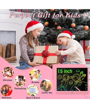 DEECAM 15-Inch Pink LCD Writing Board for Kids | Reusable Educational Tablet with Locking Function | Perfect Gifts for Boys & Girls - Buy Online on SooperMarket.com