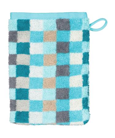 Caw Home Towels Unique Check 942 turquoise - 44 washcloth 16x22 cm