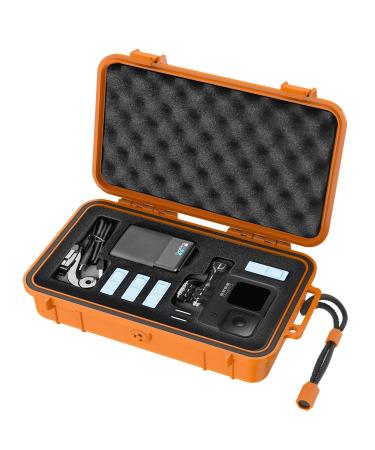 Smatree Waterproof Hard Case Compatible for Gopro Hero 11/10/9/8/7/6/5/Hero 2018 /DJI Osmo Action Portable Shock Durable(Yellow)(Camera and Accessories NOT Included)