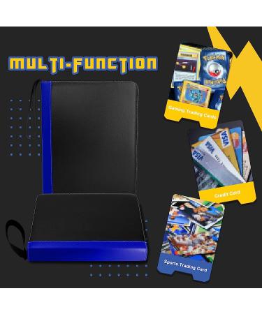 CLOVERCAT Waterproof Trading Card Binder - 720 Double-Sided Pocket Album for Pokmon, Yugioh, MTG and Other TCG - Expandable Display Holder (Dark Blue Edge, Black) - Buy Online on SooperMarket.com