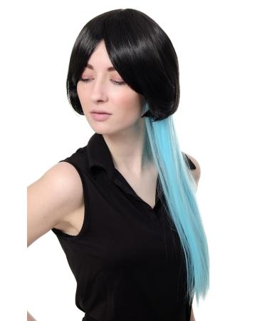 Buy WIG ME UP Sexy Girly Cosplay Wig - Black Bob & Long Light Blue Cyan Braid Ponytail SA074-2HTF2513 | International Shipping Available - Buy Online on SooperMarket.com