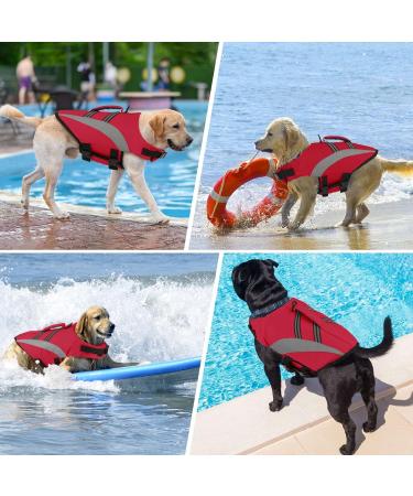 ALAGIRLS Reflective Dog Life Jacket for Small Dogs | High Buoyancy Pet Safety Vest for Beach | Red S Size - Buy Online on SooperMarket.com