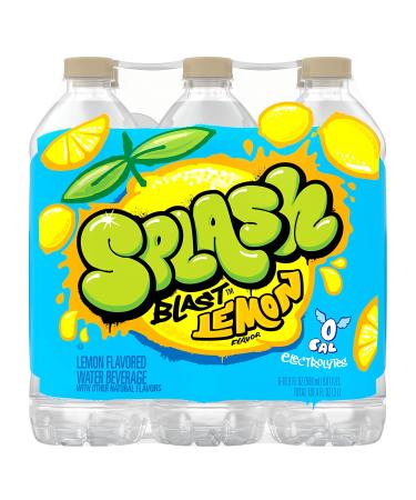Splash Blast Lemon Flavored Water Beverage - 16.9oz Plastic Bottles, 6 Pack - Buy Online on SooperMarket.com