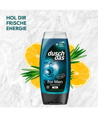 Duschdas 3-in-1 Shower Gel & Shampoo for Men - Fresh-Energy Fragrance | 6 x 225ml Pack | Refreshing Daily Shower Experience - Buy Online on SooperMarket.com