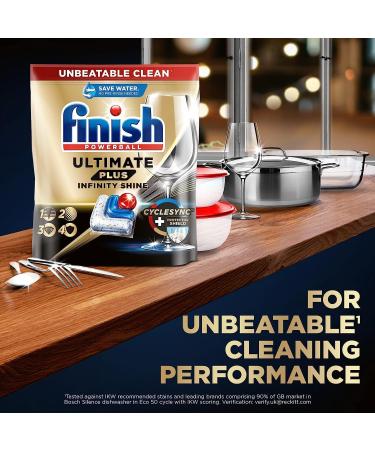 Bundle of Finish Ultimate Plus Infinity Shine Dishwasher Tablets | Fresh | 73 Dishwasher Tabs | For Unbeatable* Clean + Finish Dishwasher Cleaner Twin Pack Original Pack of 2 2 x 250 ml - Buy Online on SooperMarket.com