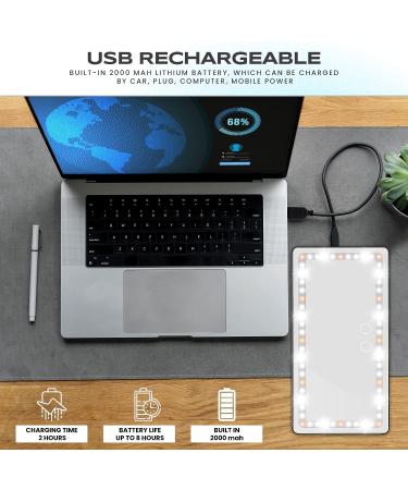 Espejo de Tocador con Visera Solar para Autom vil Recargable - 60 LED, 3 Modos de Luz - Negro - Buy Online on SooperMarket.com