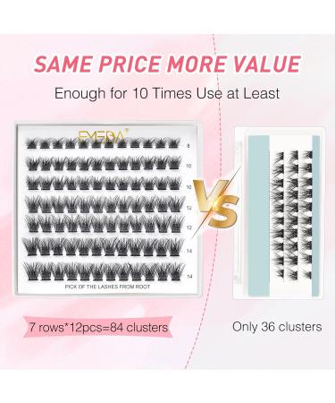EMEDA D Curl Lash Clusters - Reusable DIY Eyelash Extensions 8mm-14mm | Soft Individual Cluster Lashes for Stunning Eyes - Buy Online on SooperMarket.com
