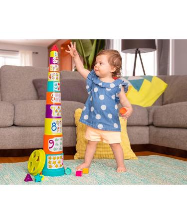 Batta Stacking Cups - Sorting & Learning Toy for Kids 18+ Months | 19-Piece Shape & Number Tower by StapeliMer - Buy Online on SooperMarket.com