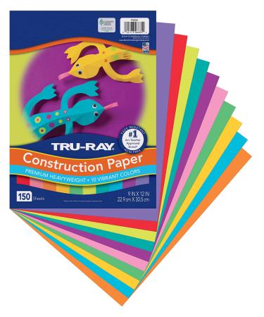 Tru-Ray Construction Paper  10 Vibrant Colors  9 x 12  150 Sheets