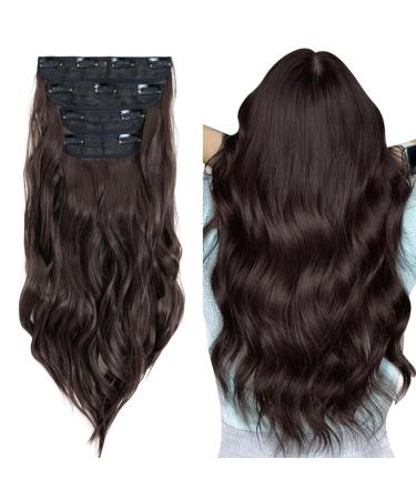 4PCS-11Clips-Curly #Light Brown Hair Extensions Clip in Curly Synthetic Clip in Hair Extension Fiber Hair Pieces 22 Inches Long Hair Clip in Extensions for Women Wavy Hair Pieces for Full Head 22 Inch Curly #Light Brown