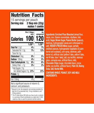 Betty Crocker REESE'S Mini PIECES Cookie Mix Peanut Butter Cookie Mix with REESE S PIECES Minis and Mini Chocolate Chips 337g (Pack of 2) - Buy Online on SooperMarket.com