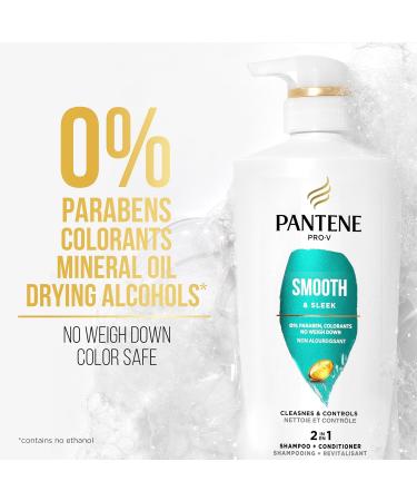 Buy Pantene Pro-V Smooth & Sleek 2-in-1 Shampoo & Conditioner - 17.9 fl oz Pump Bottle | International Shipping Available - Buy Online on SooperMarket.com