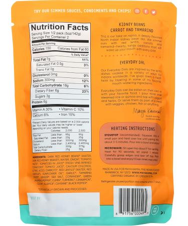 MAYA KAIMAL Organic Kidney Beans Carrots & Tamarind Everyday Dal - 10 OZ - Buy Online on SooperMarket.com