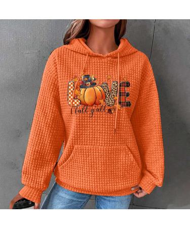 oelaio Oversized Hoodie Sweatshirts for Women Trendy Weekly Deals 2023 Waffle Knit Women's Hoodies Long Sleeve Casual Solid Orange Large - Buy Online on SooperMarket.com
