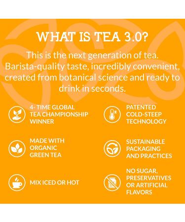 Cusa Mango Green Tea | Organic Instant Tea with Real Fruit & Spices | No Sugar Added | 10 Servings | Hot or Iced Tea Drink Mix Packets - Buy Online on SooperMarket.com