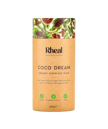 Rheal Coco Dream 180g | 30 Servings | Raw Peruvian Cacao & Reishi Mushroom | Formulated to Help You Relax and Unwind | 100% Organic & Gluten Free | Plant Based | B Corp Certified