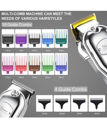 Hatteker Waterproof Hair Clipper for Men - Cordless T-Blade Trimmer & Beard Kit - Professional USB Rechargeable - Buy Online on SooperMarket.com