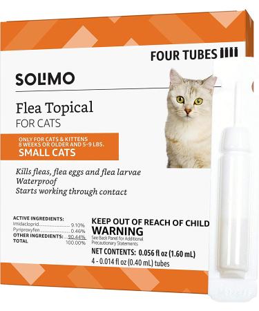 Solimo Flea Topical Treatment for Small Cats - 4 Count (5-9 lbs) | Fast-Acting Formula by Amazon Brand - Buy Online on SooperMarket.com