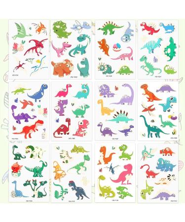 Glow in the Dark Dinosaur Temporary Tattoos - Easy to Use and Choose Your Favorite Design - Buy Online on SooperMarket.com