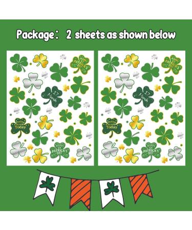 64 PCS St Patrick's Day Glitter Shamrock Temporary Tattoos - Partywind Metallic Face Stickers for Women, Men, Kids - Saint Patrick's Day Decorations & Party Favors (2 Sheets) - Buy Online on SooperMarket.com