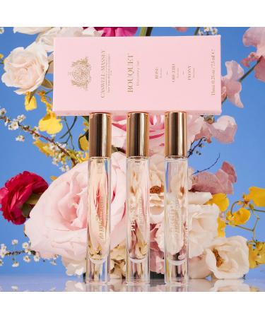Caswell-Massey Bouquet Discovery Set Includes Peony Orchid & Rose Discover the Beauty of Botanicals Travel Size Perfume Set Perfume for Women 0.25 Fl Oz Each Bouquet Trio 0.75 Fl Oz (Pack of 1) - Buy Online on SooperMarket.com