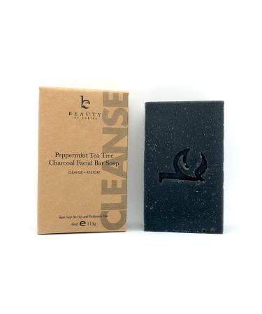 Charcoal Face Wash Bar Soap - Peppermint Tea Tree Antibacterial Soap Bar Facial Cleanser for Oily Skin, Black Soap Face Cleanser, Acne Cleanser, Natural Soap, Acne Face Wash, Women & Mens Face