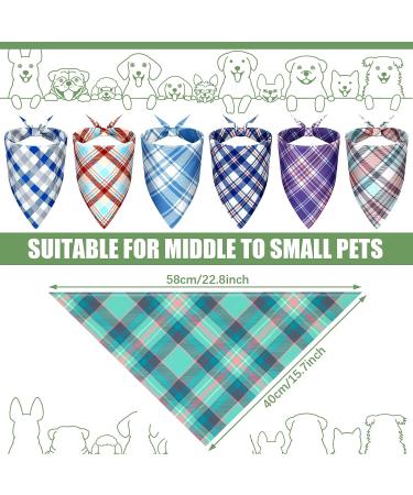 30 Pieces Cute Style Plaid Dog Bandanas - Adjustable & Washable Triangle Scarf for Small to Medium Dogs and Cats - Buy Online on SooperMarket.com