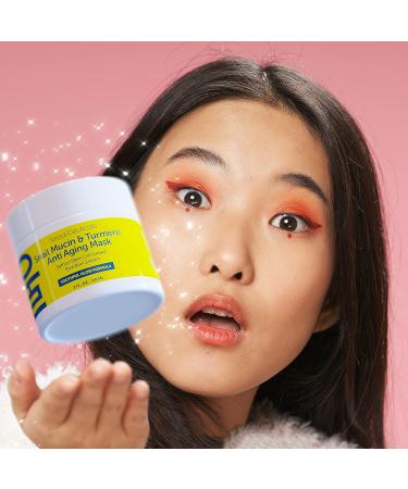 Korean Snail Mucin & Turmeric Face Mask | Anti-Aging K Beauty with Saffron & Rice Bran | Hydrating 2oz Mask - Buy Online on SooperMarket.com