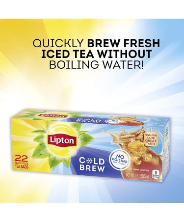 Lipton Family Size Cold Brew Tea Bags, Iced Tea - 22 Count (Pack of 6) - Buy Online on SooperMarket.com