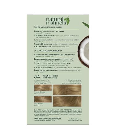 Clairol Natural Instincts 8A Medium Cool Blonde Demi-Permanent Hair Dye - 5.85 Fl Oz - Buy Online on SooperMarket.com