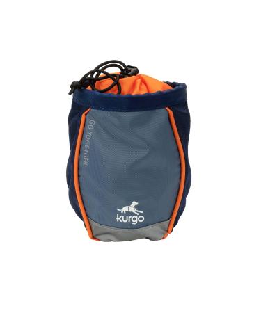 Kurgo Go Stuff It Treat Bag Hands-Free Training Dog Treat Pouch Includes Belt Clip and Carabiner Machine Washable Navy Blue