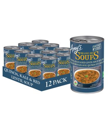 Amy s Kitchen Organic Quinoa Kale & Red Lentil Soup Vegan Gluten-Free Dairy-Free Soy-Free Kosher Plant-Based 12-pack (398ml per can)